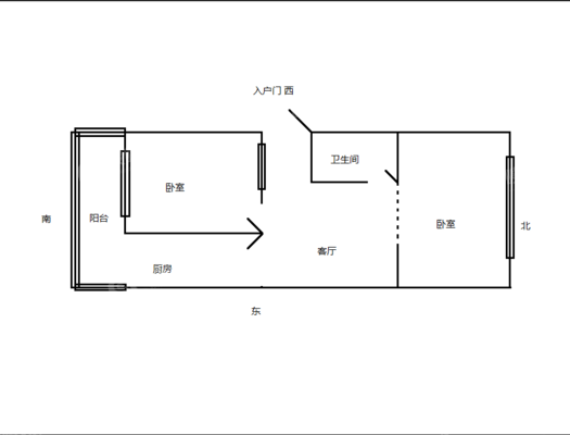 翠桥环保局家属楼2室1厅1卫56㎡