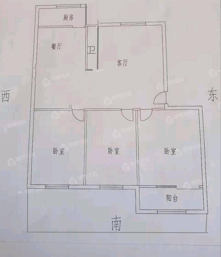 六中宿舍3室2厅1卫83㎡