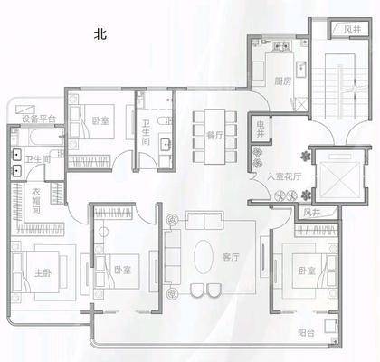 天成观澜一期4室2厅2卫172㎡