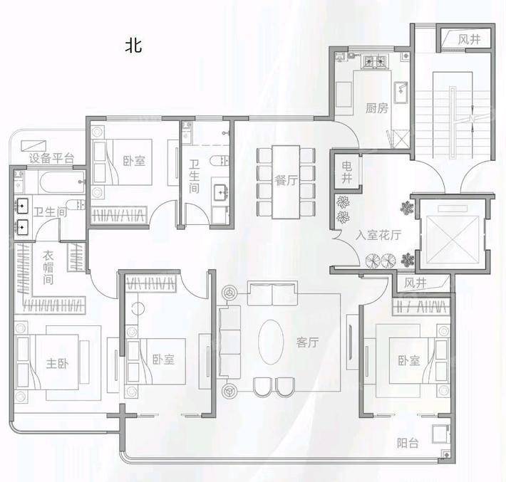 天成观澜一期4室2厅2卫172㎡