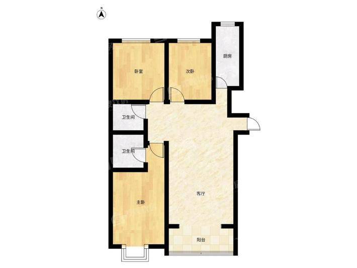 御河新城西区3室2厅2卫122㎡