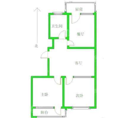 朝阳一区2室2厅1卫77㎡