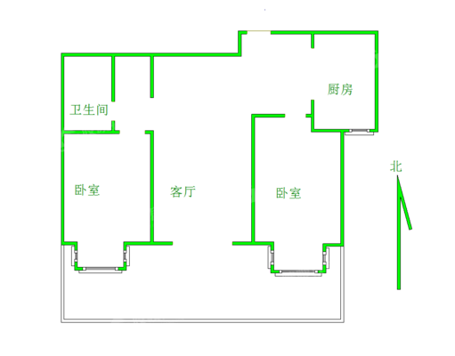 嘉禾一方二期2室2厅1卫104㎡