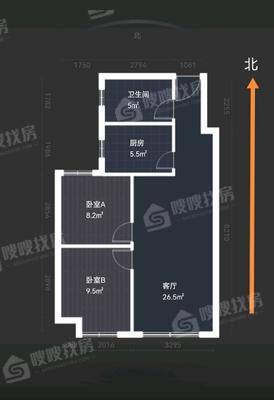 天山国宾一号2室2厅1卫77㎡