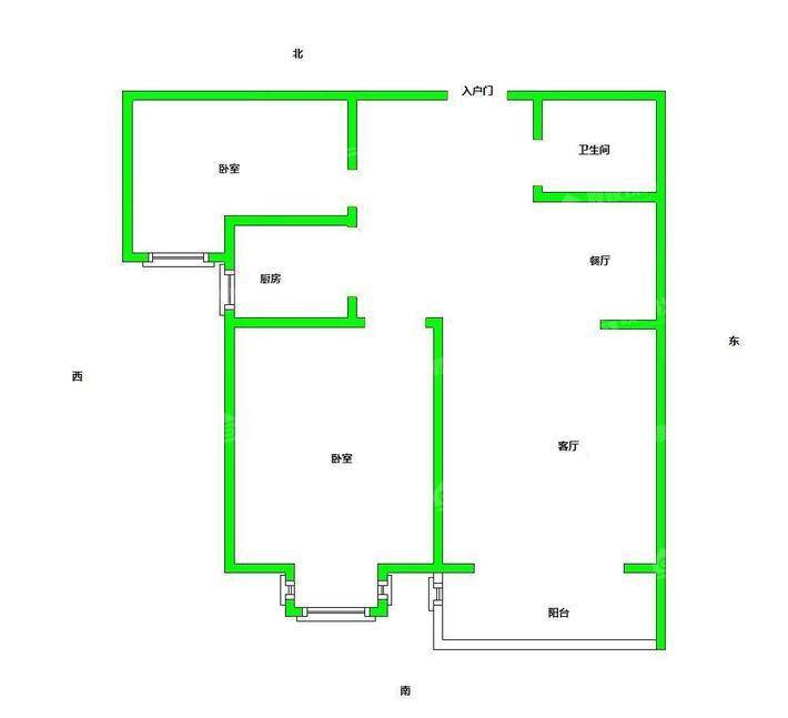 颐和文园东院2室2厅1卫99㎡