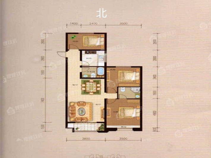 信友城市之光3室2厅2卫123㎡