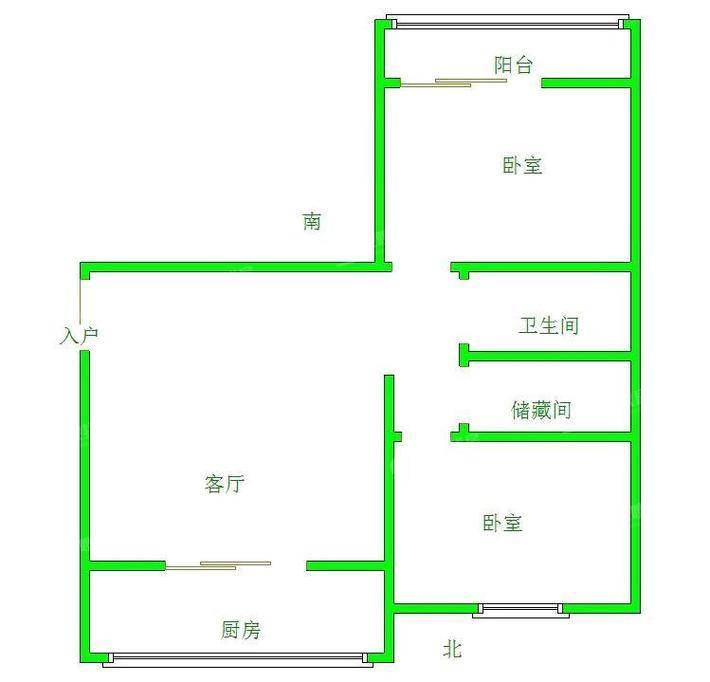 华阳小区2室2厅1卫88㎡
