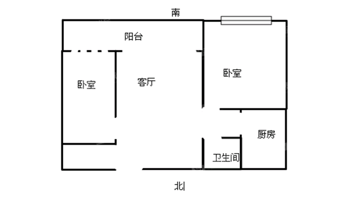 鑫通上城2室1厅1卫81㎡