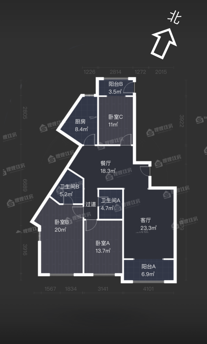 新源燕府3室2厅2卫162㎡