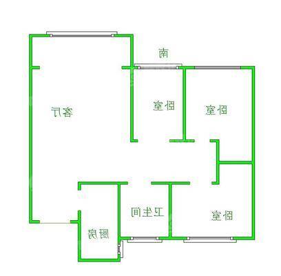 保利花园3室2厅1卫105㎡