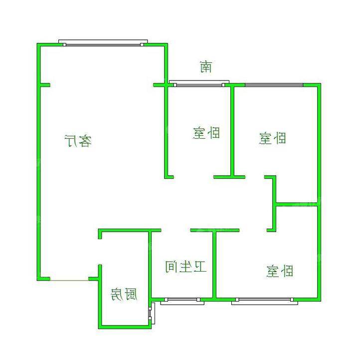 保利花园3室2厅1卫105㎡