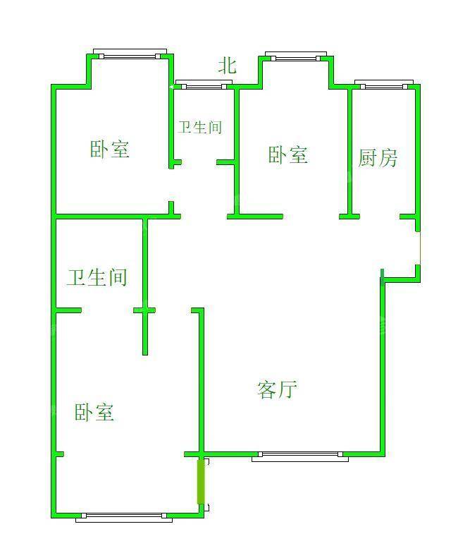 荣盛香堤荣府3室2厅1卫106㎡