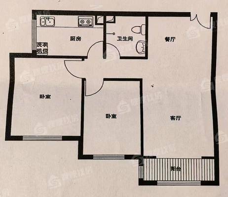 御河新城西区2室2厅1卫86㎡