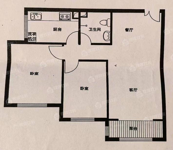 御河新城西区2室2厅1卫86㎡