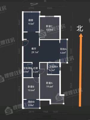 同祥城（A、B区）3室2厅2卫132㎡