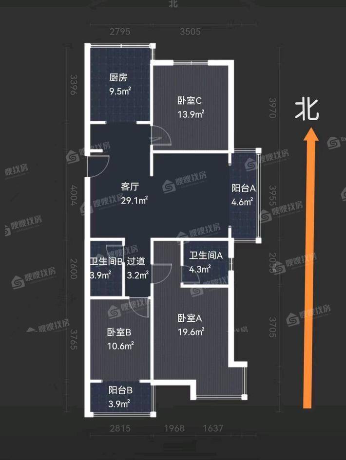 同祥城（A、B区）3室2厅2卫132㎡