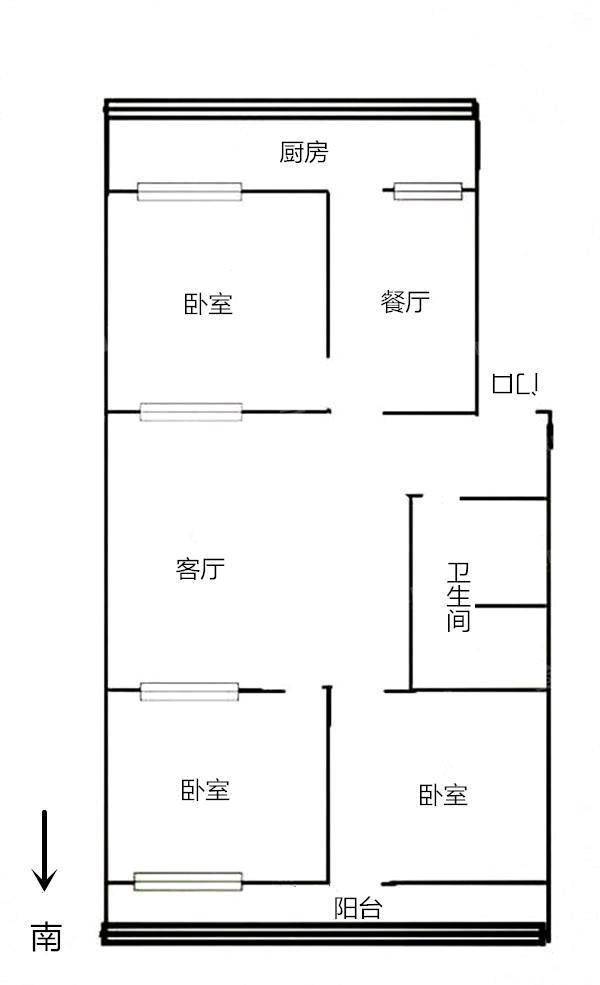 计量所宿舍3室2厅1卫102㎡