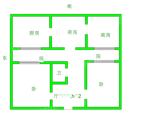 地建宿舍2室1厅1卫51㎡