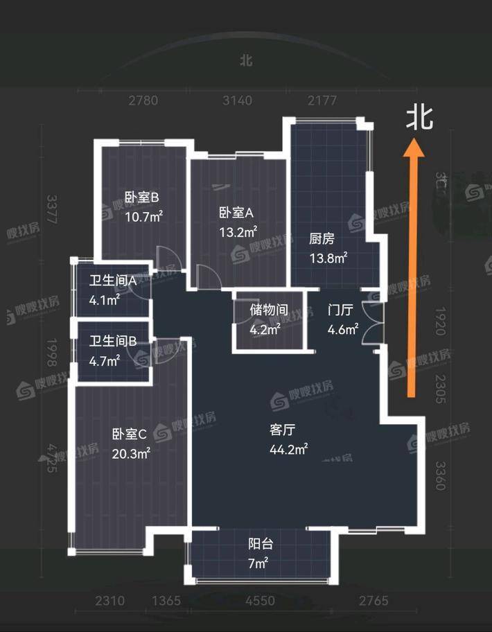 天山熙湖3室2厅2卫147㎡