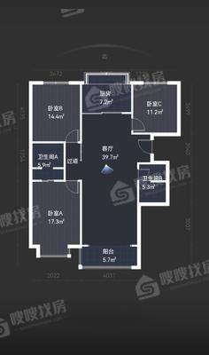 天山花园3室2厅2卫142㎡