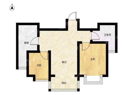 恒大城（商品房）2室2厅1卫85㎡