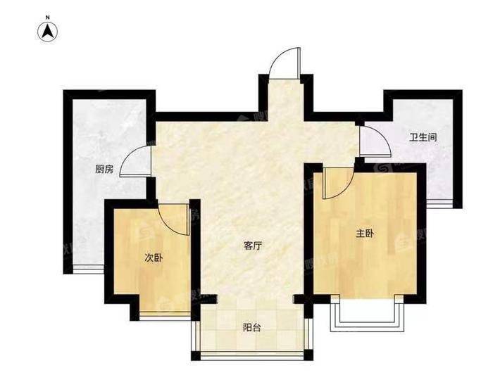 恒大城（商品房）2室2厅1卫85㎡