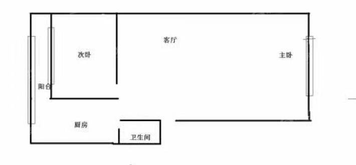 牛圈子沟供电局家属楼2室1厅1卫54㎡