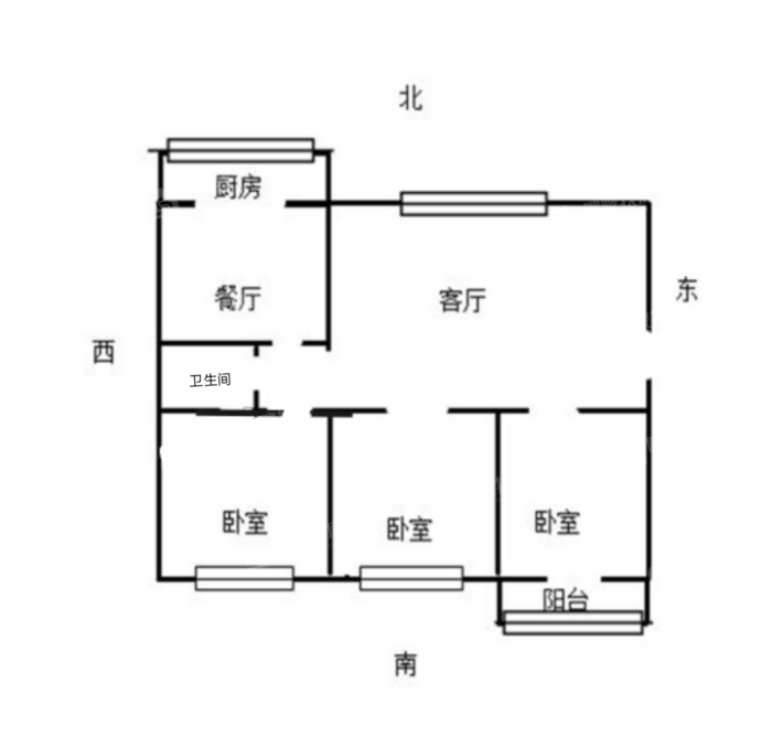 恒泰花园B区3室2厅1卫115㎡