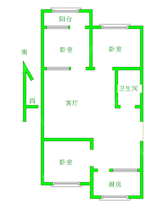人才宿舍楼3室2厅1卫86㎡