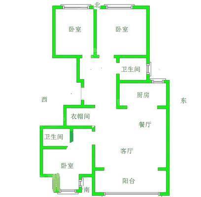 于庄子村丰庭园小区3室2厅1卫98㎡