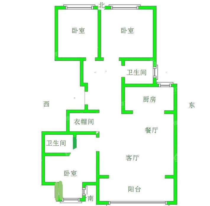 于庄子村丰庭园小区3室2厅1卫98㎡