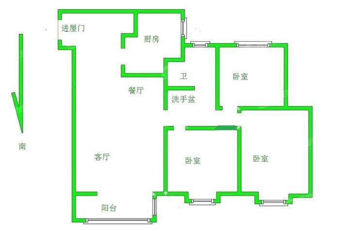 新城悦隽时代3室2厅1卫108㎡