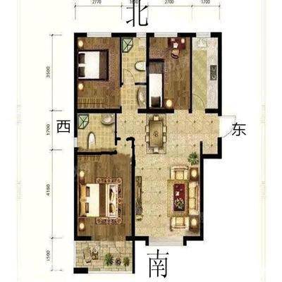 香堤荣府高层3室2厅2卫113㎡