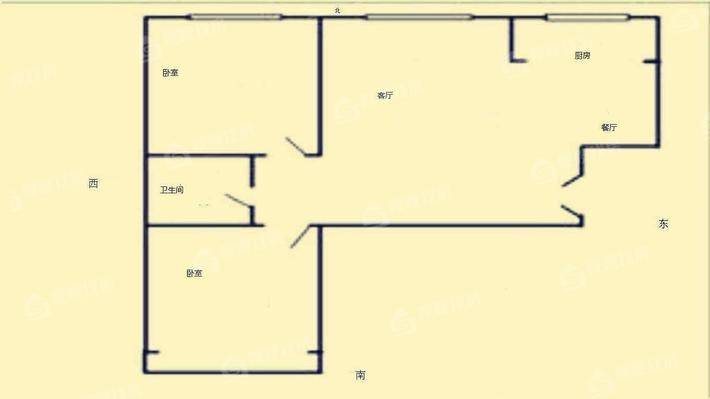 颐和文园西院2室2厅1卫103㎡