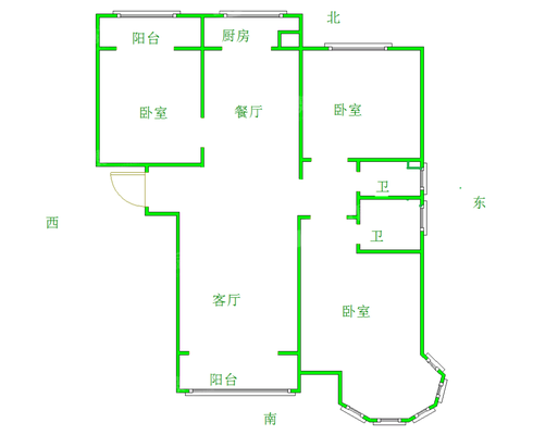 天成郡府西区3室2厅2卫125㎡