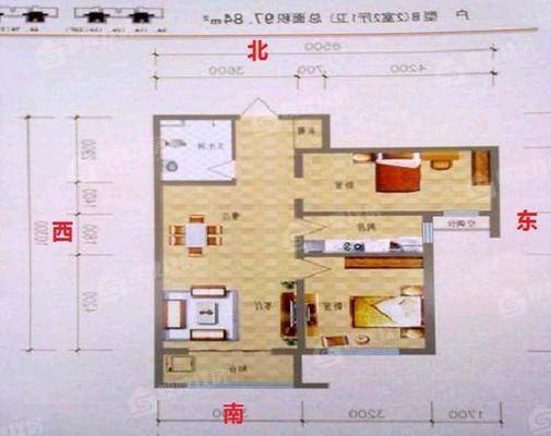 凤凰城（C区）2室2厅1卫95㎡