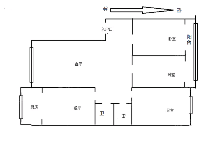 佟王府小区3室2厅2卫140㎡