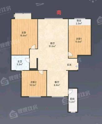 天成名著二期3室2厅1卫117㎡