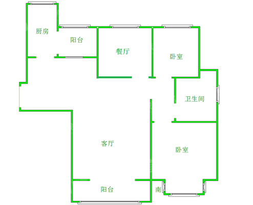 恒大悦府3室2厅1卫107㎡