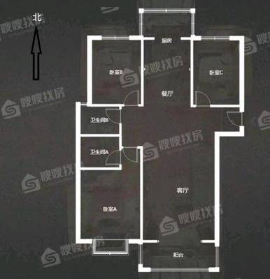 丽都河畔3室2厅2卫128㎡