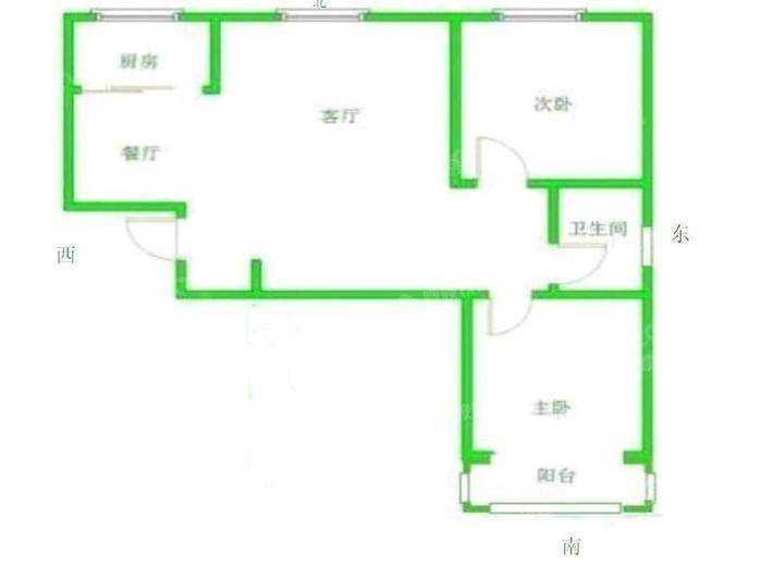 颐和文园西院2室2厅1卫104㎡