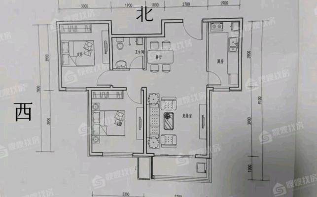 流津时代南区（9）2室2厅1卫91㎡