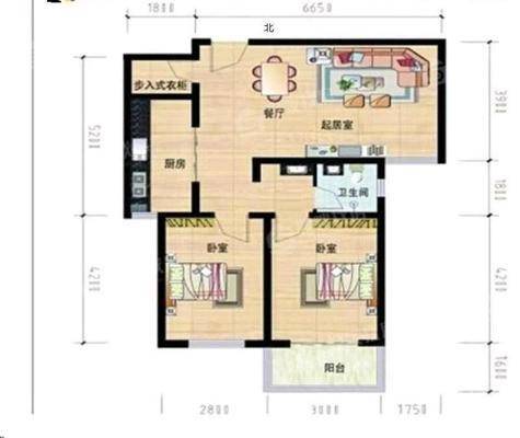 凤凰城（A区）2室2厅1卫90㎡