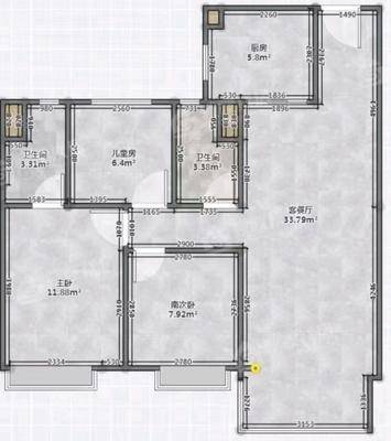 碧桂园江山印3室2厅1卫111㎡