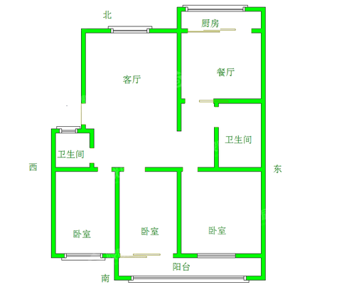 二针宿舍3室2厅2卫132㎡