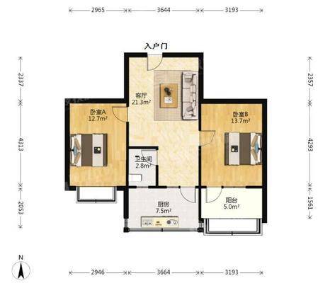 合作小区（南院广源路2号）2室1厅1卫74㎡