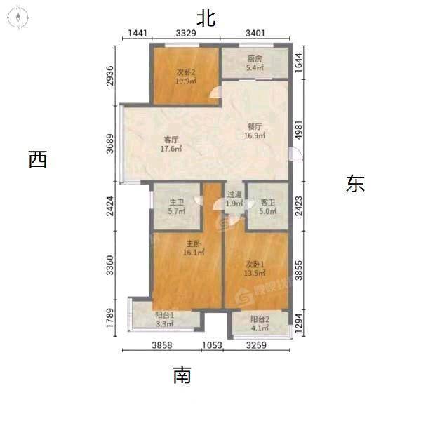 皇家壹里（C区）3室2厅2卫129㎡