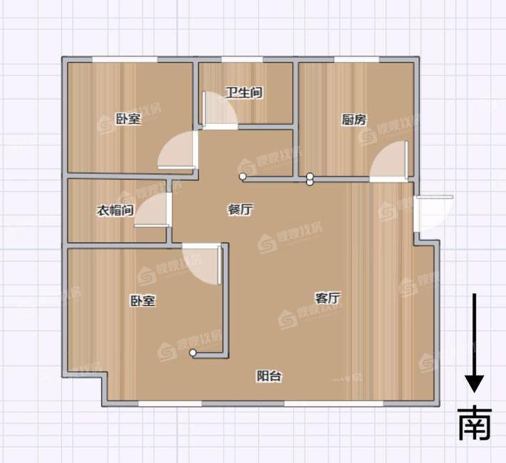 世纪城五期北承泽府2室2厅1卫103㎡