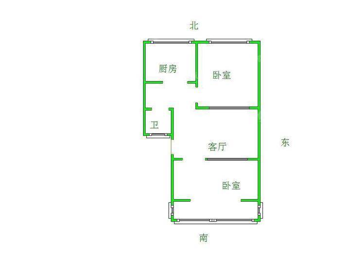 朝阳二区2室2厅1卫59㎡