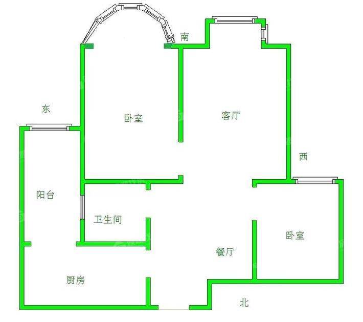 贻成御景国际2室2厅1卫93㎡